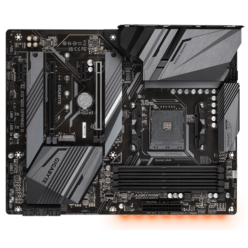 AMD® X570S GAMING Motherboard with Twin 12+2 Phases Digital VRM Solution with 50A DrMOS, Fully Covered Thermal Design, Triple Ultra-Fast NVMe PCIe 4.0/3.0 x4 M.2 with Thermal Guard, Fast 2.5GbE LAN, 2*USB 3.2 Type-C®, Rear &amp; Front USB 3.2 Type-C®, RGB FUSION 2.0, Q-Flash Plus-X570S-GAMING-X