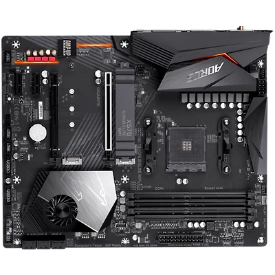 AMD X570 AORUS Motherboard with 12+2 Phase Digital VRM with DrMOS, Advanced Thermal Design with Enlarge Heatsink, Dual PCIe 4.0 M.2 with Single Therma Guard, Intel-X570-AORUS-ELITE-WIFI