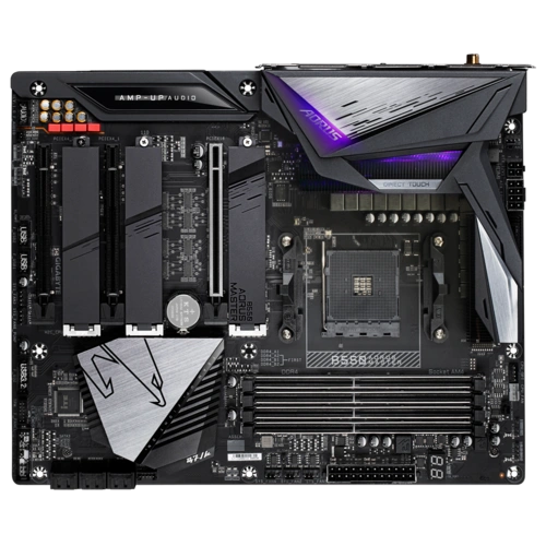 AMD B550 AORUS Motherboard with Direct 16 Phases Digital VRM, Fins-Array Heatsink, Direct-Touch Heatpipe, Thermal Backplate, Triple PCIe 4.0 x4 M.2 Direct from CPU, Intel® WiFi 6 802.11ax, 2.5GbE LAN, RGB FUSION 2.0, Q-Flash Plus-B550-AORUS-MASTER