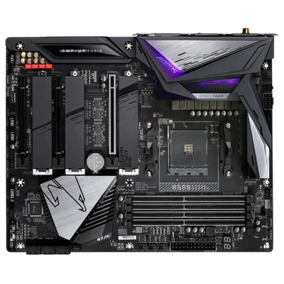 AMD B550 AORUS Motherboard with Direct 16 Phases Digital VRM, Fins-Array Heatsink, Direct-Touch Heatpipe, Thermal Backplate, Triple PCIe 4.0 x4 M.2 Direct from CPU, Intel® WiFi 6 802.11ax, 2.5GbE LAN, RGB FUSION 2.0, Q-Flash Plus
