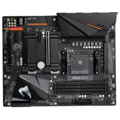 AMD B550 AORUS Motherboard with 12+2 Phases Digital Twin Power Design, Fins-Array Heatsink, Direct-Touch Heatpipe, Dual PCIe 4.0/3.0 x4 M.2 with Dual Thermal Guards, 2.5GbE LAN, Front & Rear USB Type-C™, RGB FUSION 2.0, Q-Flash Plus