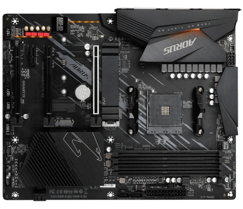 AMD B550 AORUS Motherboard with Twin 12+2 Phases Digital VRM, Enlarged Surface Heatsinks, PCIe 4.0 x16 Slot, Dual PCIe 4.0/3.0 x4 M.2 with One Thermal Guard, 2.5GbE LAN, RGB FUSION 2.0, Q-Flash Plus-B550-AORUS-ELITE-V2