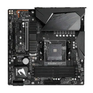 AMD B550 AORUS Motherboard with 10+2 Phases Digital Twin Power Design, Enlarged Surface Heatsinks, PCIe 4.0 x16 Slot, Dual PCIe 4.0/3.0 x4 M.2 with One Thermal Guard, 2.5GbE LAN, RGB FUSION 2.0, Q-Flash Plus