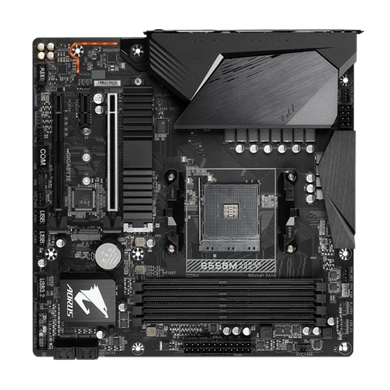 AMD B550 AORUS Motherboard with 10+2 Phases Digital Twin Power Design, Enlarged Surface Heatsinks, PCIe 4.0 x16 Slot, Dual PCIe 4.0/3.0 x4 M.2 with One Thermal Guard, 2.5GbE LAN, RGB FUSION 2.0, Q-Flash Plus-5