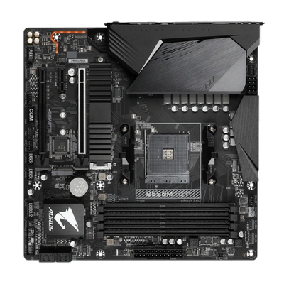 AMD B550 AORUS Motherboard with 10+2 Phases Digital Twin Power Design, Enlarged Surface Heatsinks, PCIe 4.0 x16 Slot, Dual PCIe 4.0/3.0 x4 M.2 with One Thermal Guard, 2.5GbE LAN, RGB FUSION 2.0, Q-Flash Plus