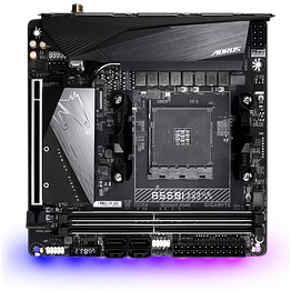 GIGABYTE AMD B550 Mini-ITX AORUS Motherboard with Direct 8 Phases Digital VRM, Advanced Thermal Design with Extended VRM Heatsink, Thermal Baseplate, Dual PCIe 4.0/3.0 M.2 with Thermal Guard, Intel