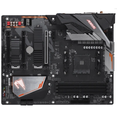 AMD B450 AORUS Motherboard with Hybrid Digital PWM, Intel® Dual Band 802.11ac WIFI, Dual M.2 with Dual Thermal Guards, Audio ALC1220-VB, Intel® GbE LAN with cFosSpeed, CEC 2019 ready, RGB FUSION 2.0