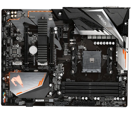 AMD B450 AORUS Motherboard with 8+2 Phases Digital Twin Power Design, Dual M.2 with One Thermal Guard, GIGABYTE Gaming LAN with Bandwidth Management, RGB FUSION 2.0, CEC 2019 Ready-B450-AORUS-ELITE-V2