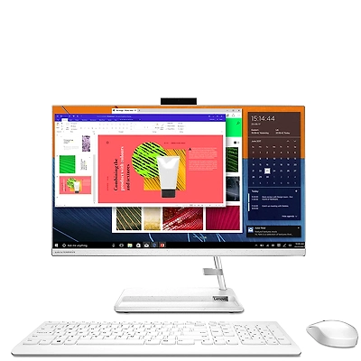 Lenovo IdeaCentre AIO 3 /AMD Ryzen 5/8GB/512GB SSD/23.8-inch FHD IPS /Win 10/MS Office/AMD Radeon Graphics/HD 720p Camera/Wireless Keyboard & Mouse/White/F0FX006KIN