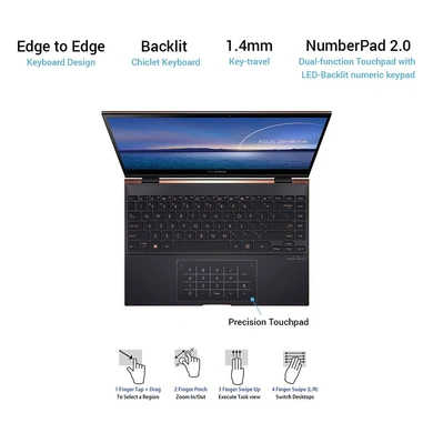 Asus ZenBook Flip S OLED Core i7 11th Gen / 16 GB/ 1 TB SSD/ 13.3 inch/ Windows 10 Home With MS Office/ Jade Black/ 1.20 kg/ UX371EA-HL701TS-UX371EA-HL701TS