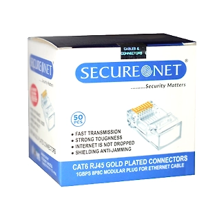 RJ 45 GOLD PLATED CONNECTORS @ 50Unit Box