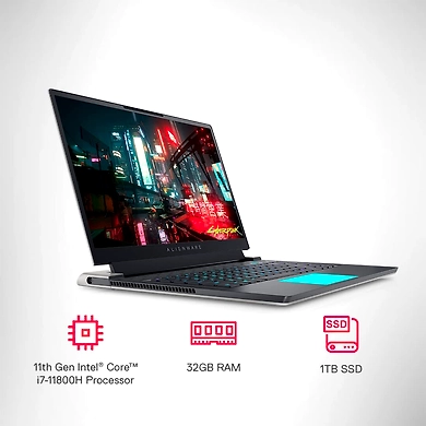 Dell Alienware x15 R1 Gaming Laptop i9-11900H | 32GB DDR4 | 1TB SSD | Win 11 + Office H&amp;S 2021 | NVIDIA® GEFORCE® RTX 3080 (8GB GDDR6) | 15.6&quot; FHD Comfortview Plus NVIDIA G-SYNC+NVIDIA DDS Advanced Optimus 1ms 360Hz 300 nits | Alienware X-Series thin Backlit Keyboard with per-key AlienFX lighting | 1 Year Onsite Premium Support Plus (Includes ADP) | Dell Gaming | Lunar Light |D569934WIN9-1
