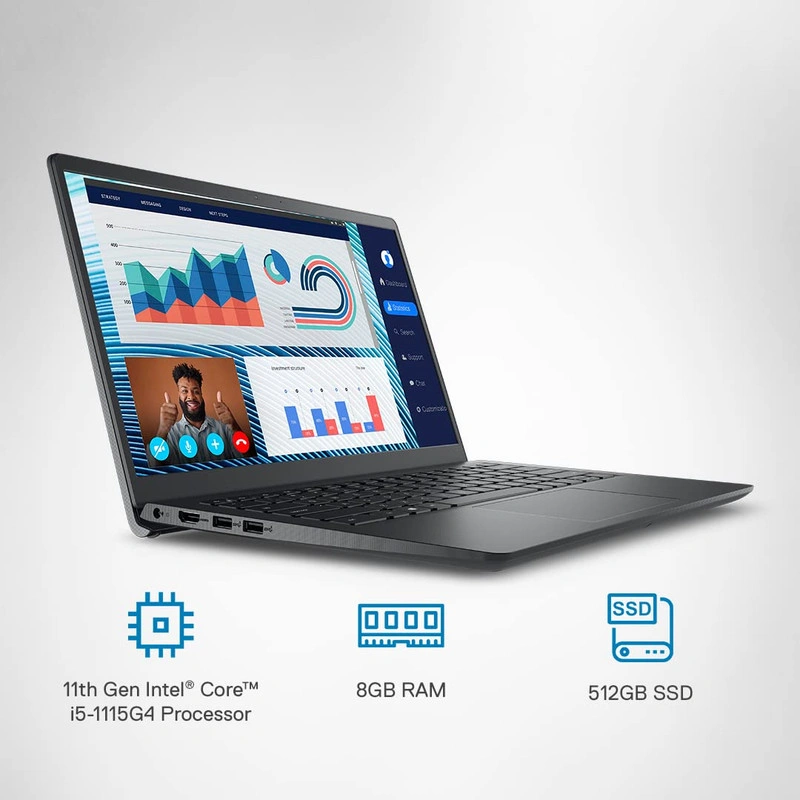 Dell Inspiron 3511 Laptop i3-1115G4 | 8GB DDR4 | 512GB SSD | Win 11 + Office H&amp;S 2021 | INTEGRATED | 14.0&quot; FHD WVA AG Narrow Border 250 nits | Standard Keyboard | 1 Year Onsite Hardware Service | None | Carbon Black | D552276WIN9BE-D552276WIN9BE