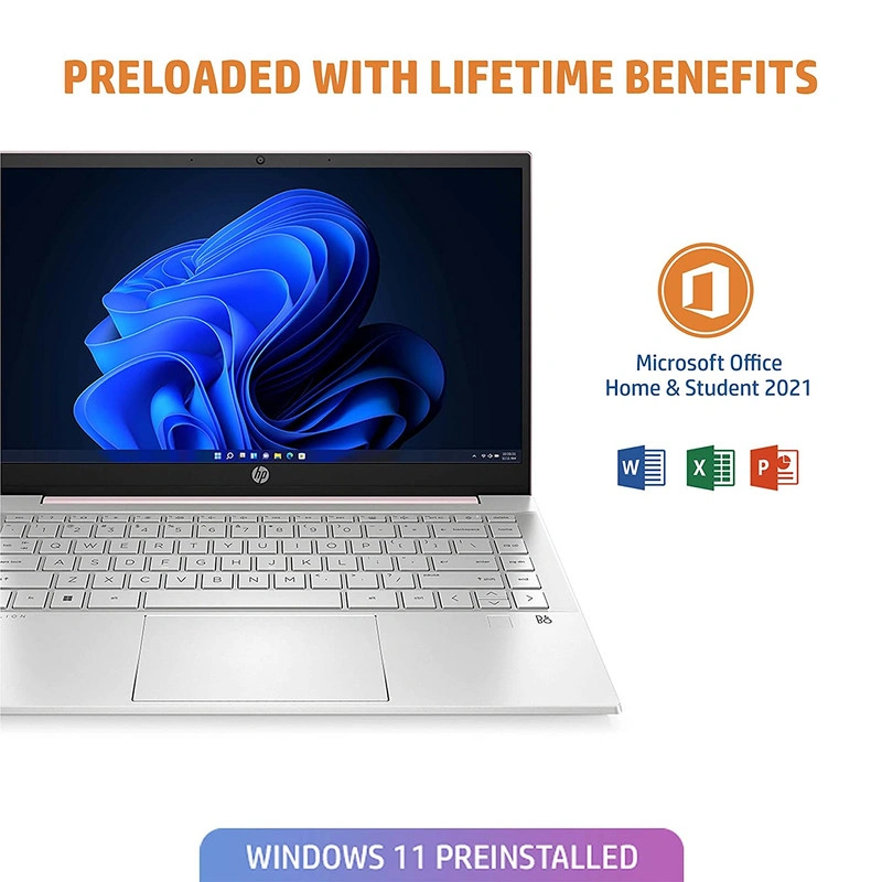 HP Pavilion 14-dv2016TU Laptop | Core i5-1235U - U15 | 16 GB | 512 GB SSD | Intel Iris Xe Graphics | Win11 MSO H &amp; S 2021 | Backlit KBD, Alexa built-in + TNR + FPR | 14 FHD | 1 year onsite warranty | 6K9C4PA-6K9C4PA