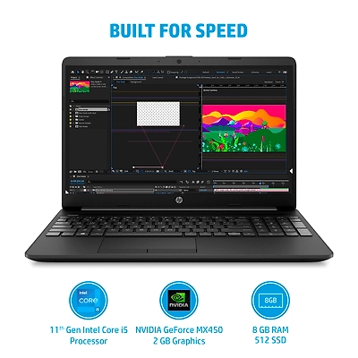 HP 15s-du3563TU* 11th Gen i3-1125G4 / 8 GB / 512GB SSD / 15.6&quot; HD/JTB / Intel UHD Graphics / Windows 11 Home + MSO H &amp; S 2019 / Island KBD with N-1