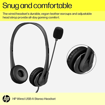 HP Wired USB-A Stereo Headset-428H5AA