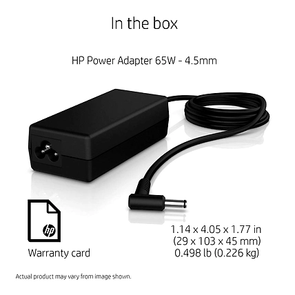 HP 65W 4.5mm Non-EM AC Adapter-Y5Y43AA