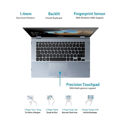 Asus Vivobook Flip / i3-10110U//4G/512G PCIe SSD/SILVER BLUE/14.0&quot; FHD IPS TOUCH/1Y international warranty/Office H&amp;S/Stylus / TP412FA-EC372TS-1