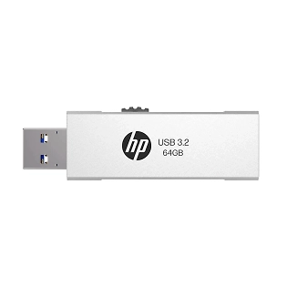 HP 818w 64GB USB 3.2 Flash Drive Silver Metal