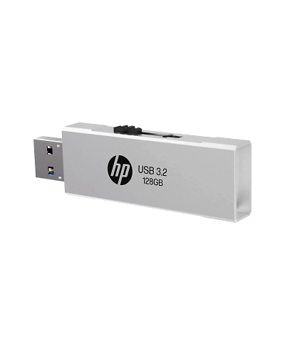 HP 818w 128GB USB 3.2 Flash Drive Silver Metal-1