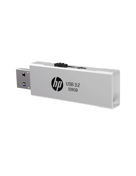 HP 818w 128GB USB 3.2 Flash Drive Silver Metal-1