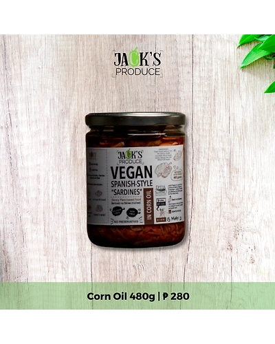 Jack's Produce Vegan Spanish sardines-style Jackfruit Flakes in Corn Oil 470g-JPVSCO470g