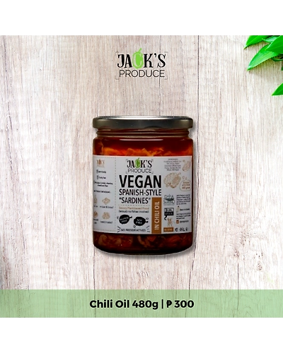 Jack's Produce Vegan Spanish sardines-style Jackfruit Flakes  in Chili Oil 470g-JPVSCh470g