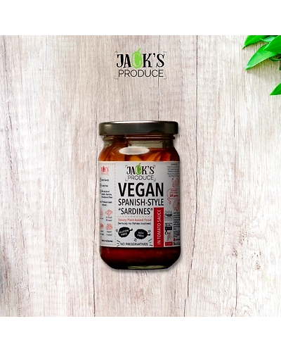 Jack's Produce Vegan Spanish sardines-style Jackfruit Flakes in Tomato Sauce 225g-JPVSTS225g
