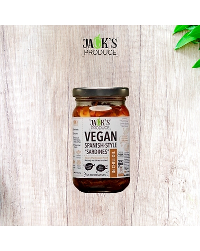 Jack's Produce Vegan Spanish sardines-style Jackfruit Flakes in Chili Oil 225g-JPVSCh225g