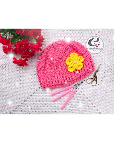 Baby Girl Crochet Bonnet-orange-6