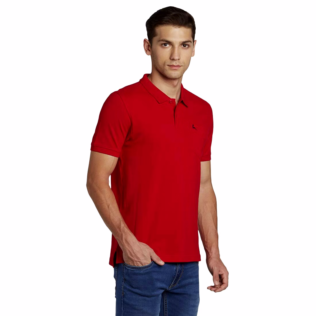 Parx Men Solid Red  Coloured Cotton Tshirts image 4