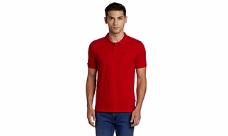 Parx Men Solid Red  Coloured Cotton Tshirts