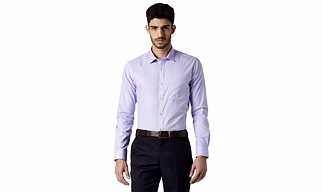 Park Avenue Mens Slim fit Violet coulures self dot shirt