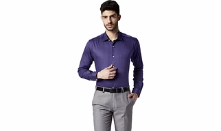 Park Avenue Men Blue Printed Formal Slim Fit shirt
