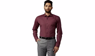 Park Avenue Mens Self Design Mahroon Formal shirt