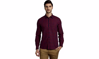 Parx Men`s Checkered Causal Shirt