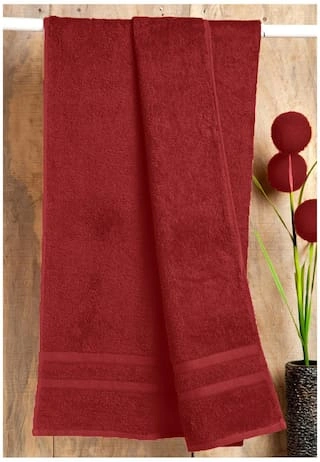 Raymond Blue Bell Cotton Bath Towel, 500 GSM - RED-Red-z-1