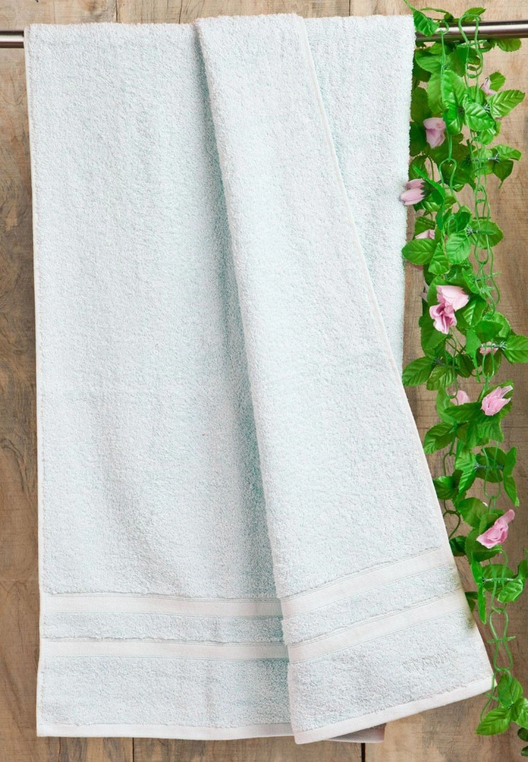 Raymond Blue Bell Cotton Bath Towel, 500 GSM - White-BF01