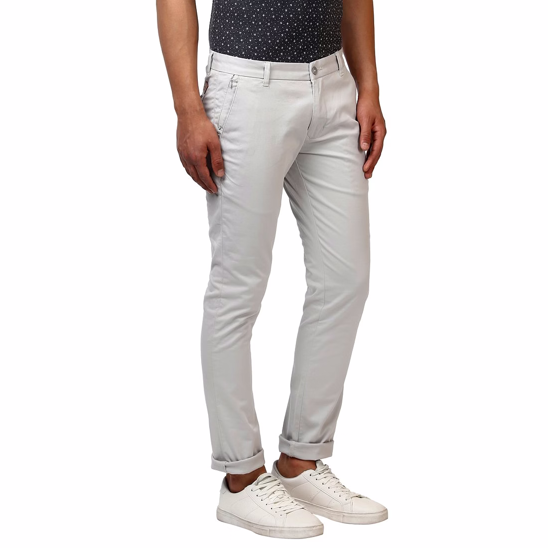 Parx Cotton Blend Grey  Slim Fit Trouser image 3