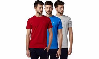 Solid Men Round Neck Multicolor T-Shirt  (Pack of 3)