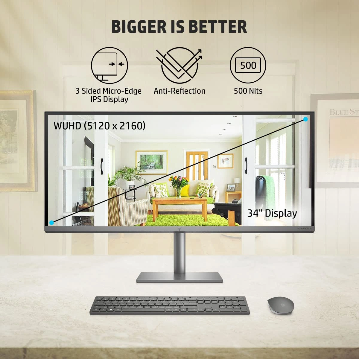 HP Envy All-in-One PC 12th Gen Intel Core i9-12900 34-inch(86.36 cm) WUHD Micro-Edge Anti Reflection Desktop (16GB RAM/1TB SSD/Win 11/Wireless Keyboard and Mouse Combo/MSO/B&amp;O/Turbo Silver,34-c1786in-1