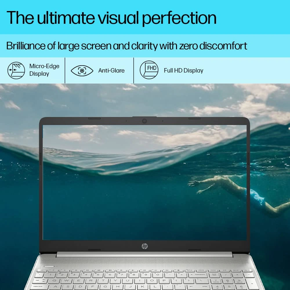 HP 15s 12th Gen Intel Core i3-1215U 15.6inch (39.6 cm) FHD Anti-Glare, 8GB RAM, 512GB SSD, Intel UHD Graphics, Dual Speakers, (Win 11 Home, MSO 2021, Silver, 1.69 kg), 15s-fq5185TU-1