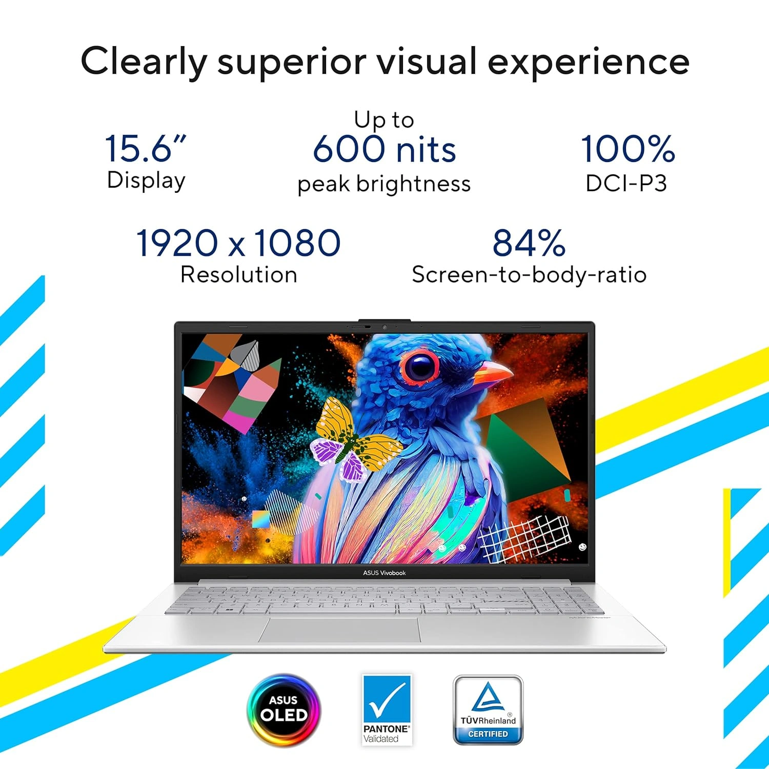 ASUS Vivobook Go 15 OLED (2023), Intel Core i3-N305, 15.6&quot; (39.62 cms) FHD OLED, Thin and Light Laptop (8GB/512GB SSD/Windows 11/Office 2021/Backlit KB/Silver/1.63 kg), E1504GA-LK321WS-2