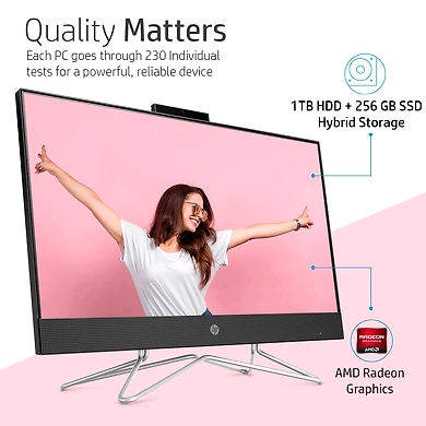HP 24-DF0215IN  1 Yr AMD   Ryzen3-3250U   Processor/8GB   Ram/   1TB+256GB   HDD/   23.8”HD Display/ NO ODD/ Wired Keyboard &amp; Mouse  Win10 With MSO-H24-DF0215INR3AIO