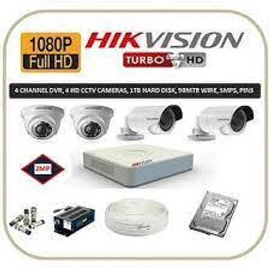 HIKVISION 1MP ECO 4 CHANNEL HD DVR CAMERA  4 PCS  1TB HARD DISK  FULL COMBO SET-1