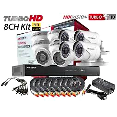 HIKVISION 1MP TURBO 8 CHANNEL HD DVR CAMERA  8 PCS  1TB HARD DISK  FULL COMBO SET-1