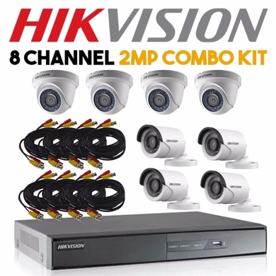 HIKVISION 2MP TURBO 8 CHANNEL HD DVR CAMERA  8 PCS  1TB HARD DISK  FULL COMBO SET-1