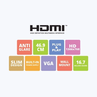 MT52-ZEB A19HD LED 18.5 (HDMI) COMPUTER MONITOR - Pure Pixel-1