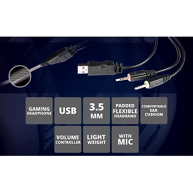 H-ZEB GAMING WIRED HEADPHONE WITH MIC &amp; VOL (8 BIT)-4