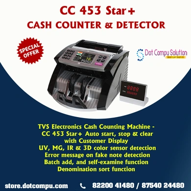 TVS Electronics Cash Counting Machine CC 453 Star+-CC453M